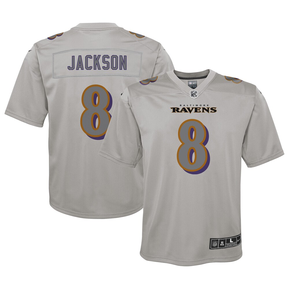 Lamar Jackson Baltimore Ravens Youth Atmosphere Fashion Game Jersey - Gray