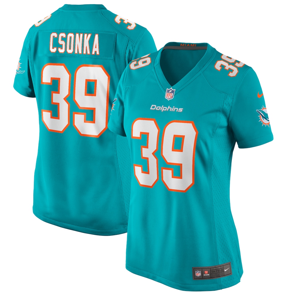 Larry Csonka Miami Dolphins Women's Game Retired Player Jersey | Aqua