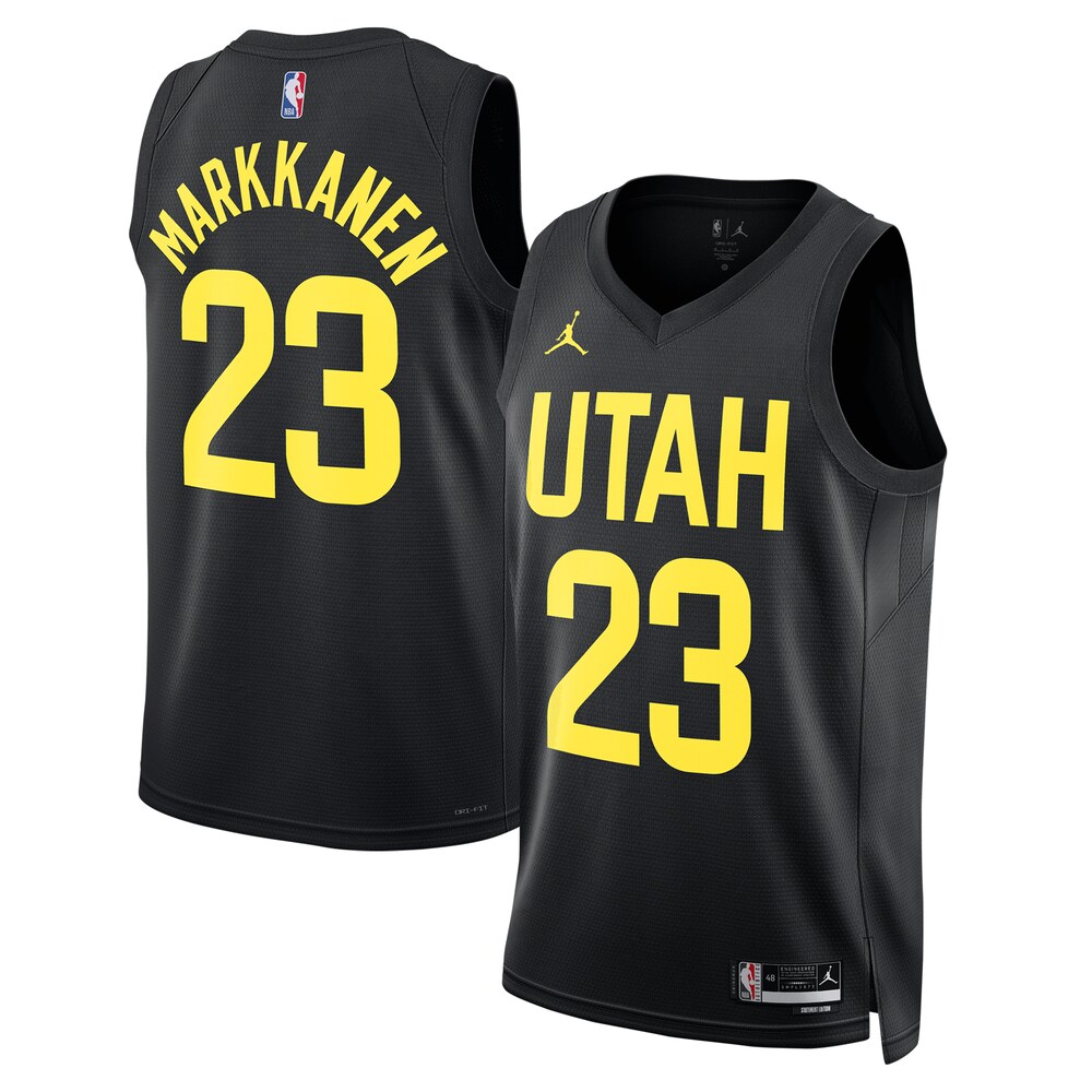 Lauri Markkanen Utah Jazz Jordan Brand Unisex Swingman Player Jersey - Statement Edition - Black