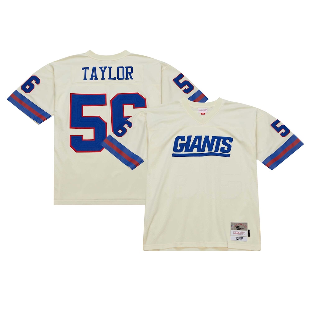 Lawrence Taylor New York Giants Mitchell x Ness Chainstitch Legacy Jersey | Cream