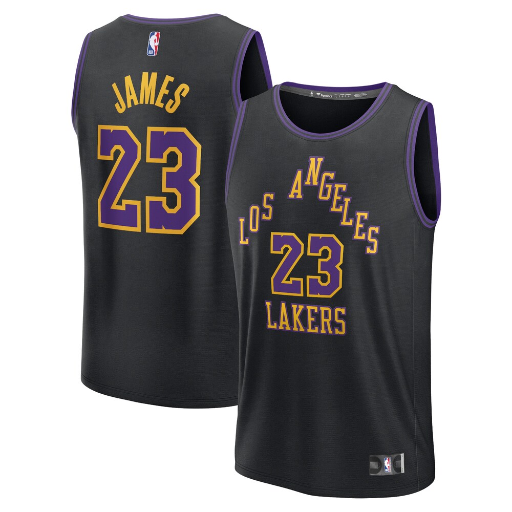 LeBron James Los Angeles Lakers Fanatics Branded Unisex 2023/24 Fast Break Jersey - Black - City Edition