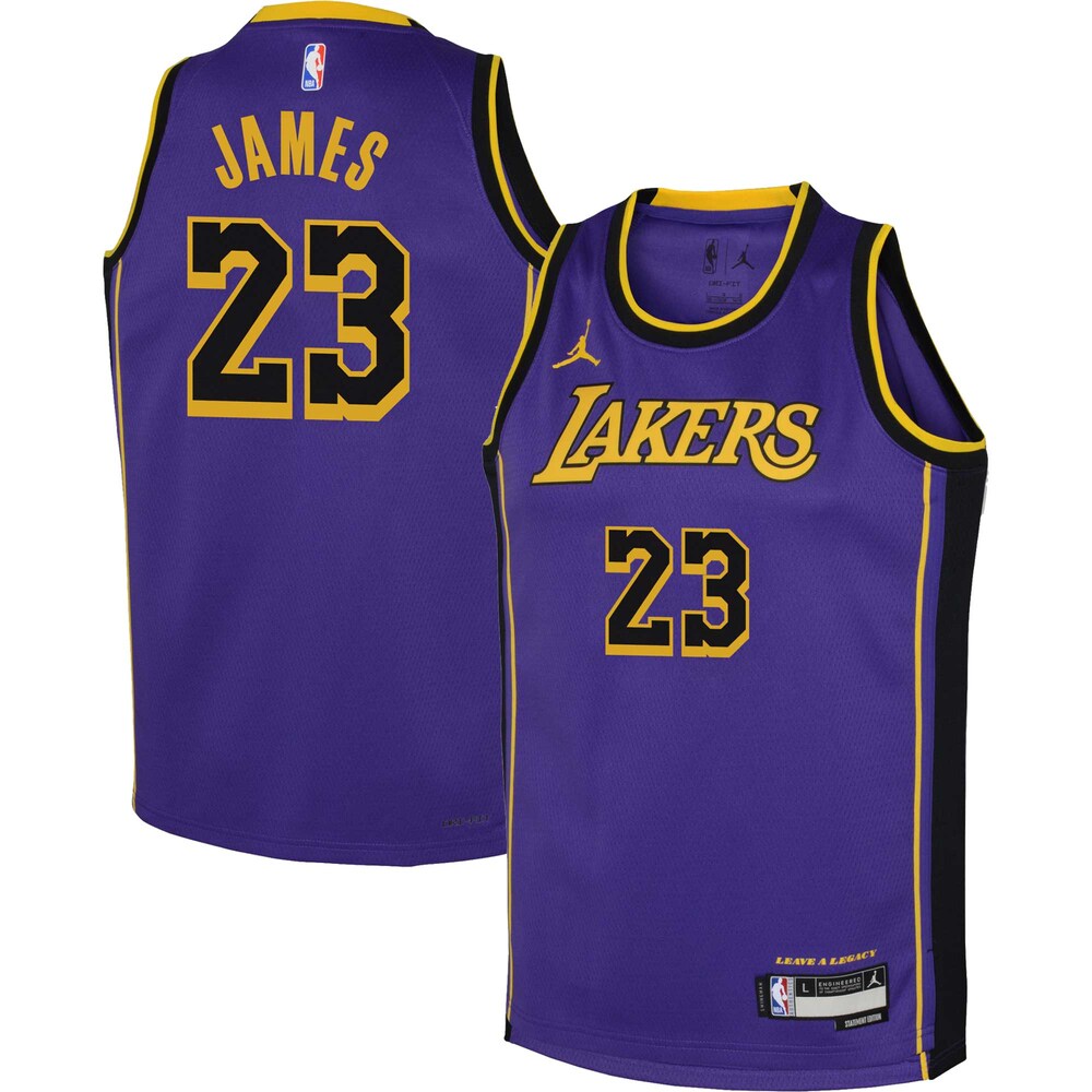 LeBron James Los Angeles Lakers Jordan Brand Youth Performance Swingman Jersey - Statement - Purple