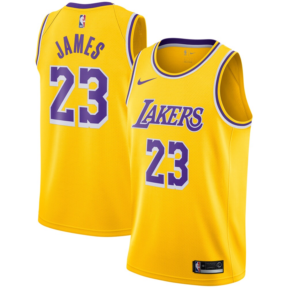 LeBron James Los Angeles Lakers Swingman Player Jersey Gold - Icon Edition