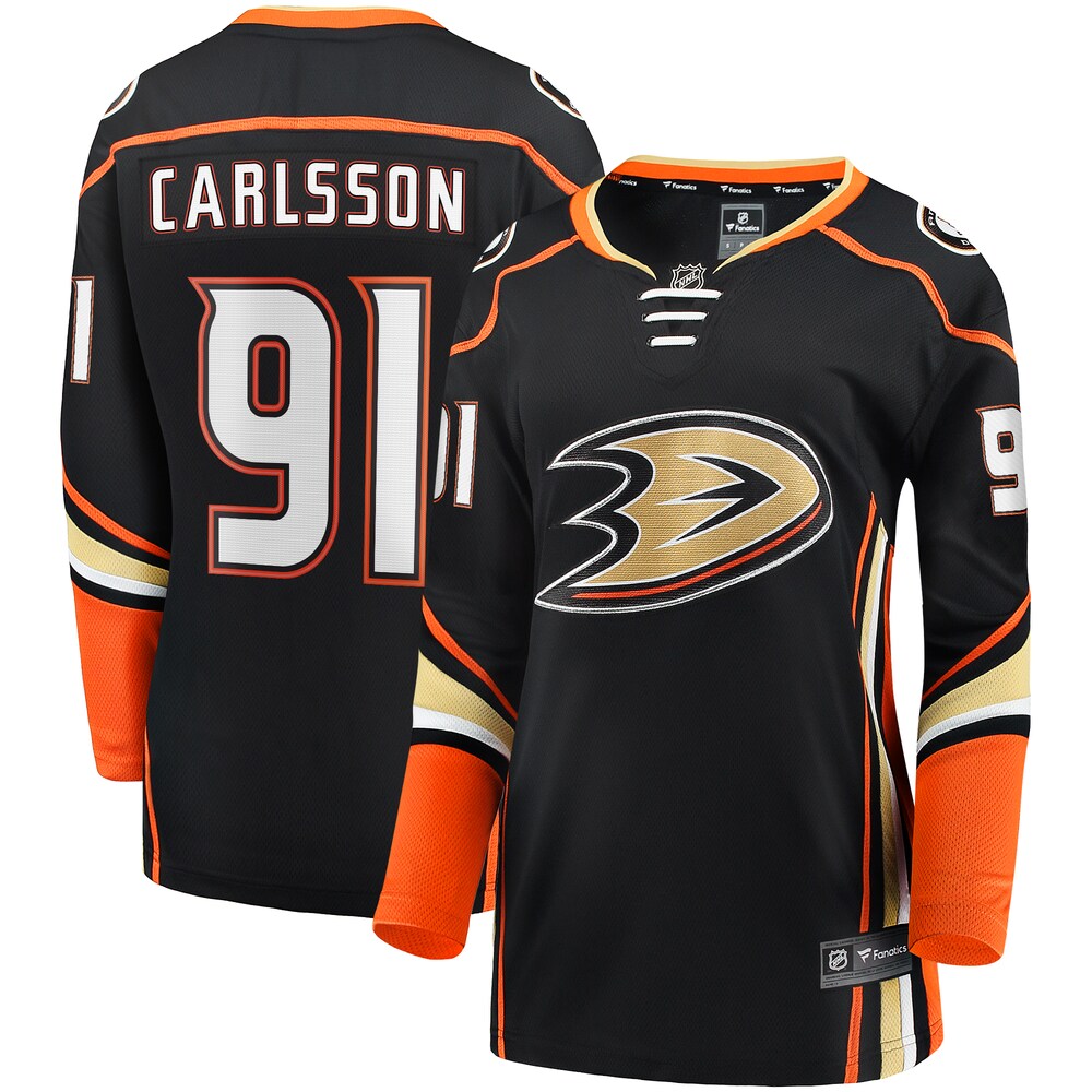 Leo Carlsson Anaheim Ducks Fanatics Branded Women's Home Breakaway Player Jersey - Black