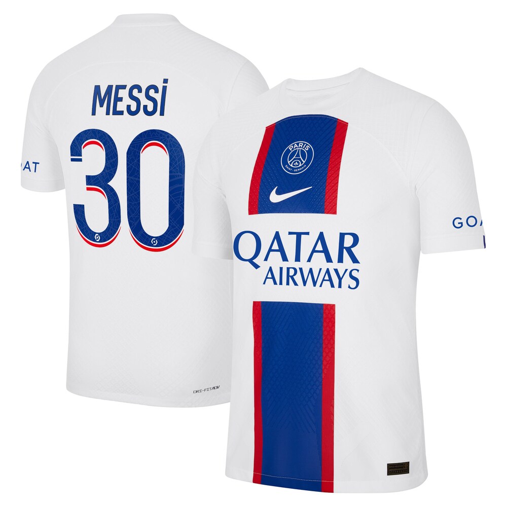 Lionel Messi Paris Saint-Germain Nike 2022/23 Third Vapor Match Player Jersey - White