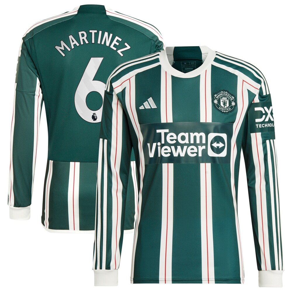 Lisandro MartÃ­nez Manchester United 2023/24 Away Long Sleeve Replica Player Jersey - Green