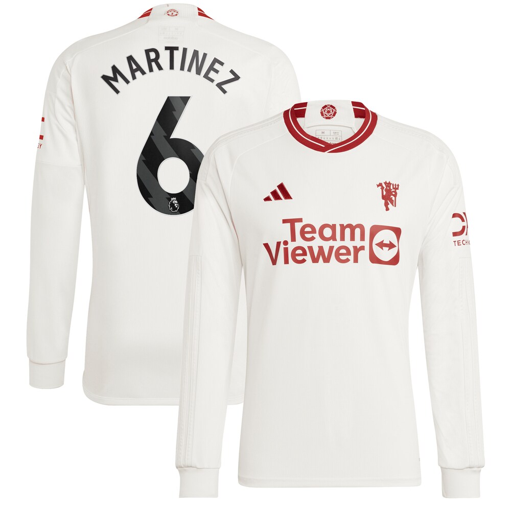 Lisandro MartÃ­nez Manchester United 2023/24 Third Replica Long Sleeve Player Jersey - White