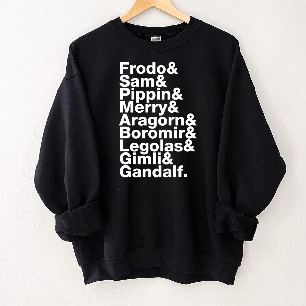 Lord of the Rings Fellowship Names List Graphic Tee