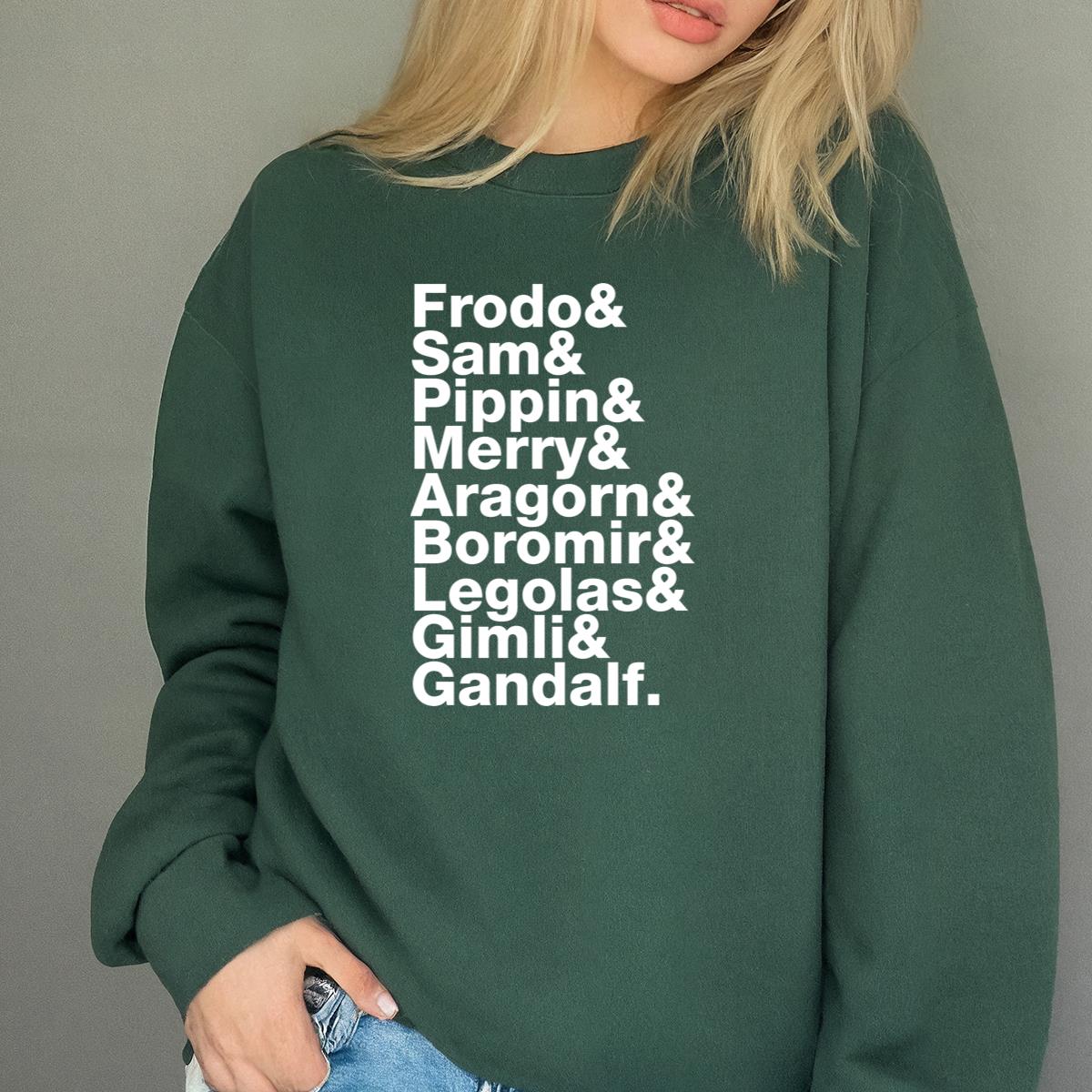 Lord of the Rings Fellowship Names List Graphic Tee