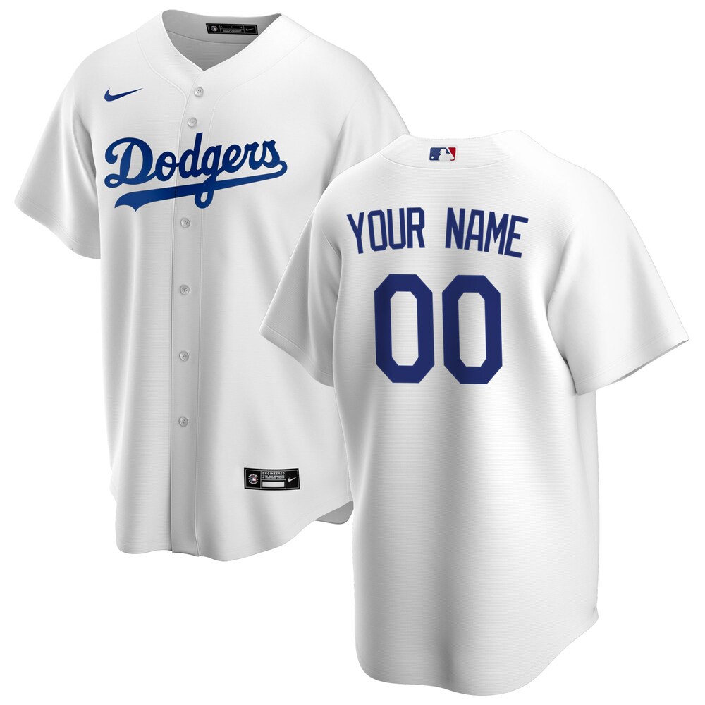 Los Angeles Dodgers Home Replica Custom Jersey | White