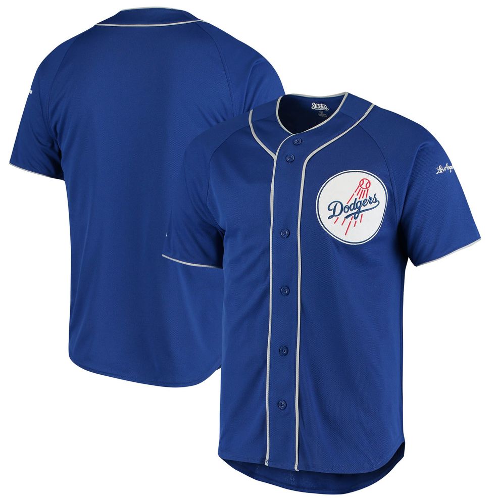 Los Angeles Dodgers Stitches Team Color Full-Button Jersey &#8211; Royal