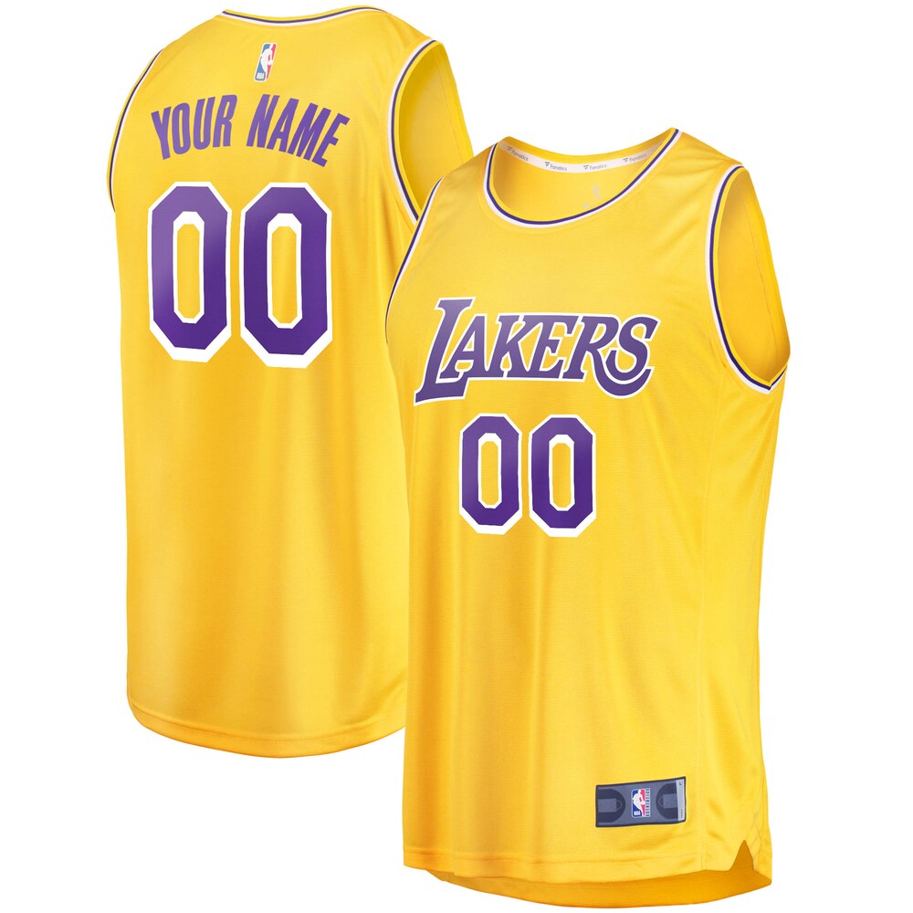 Los Angeles Lakers Fanatics Fast Break Custom Replica Jersey Gold - Icon Edition