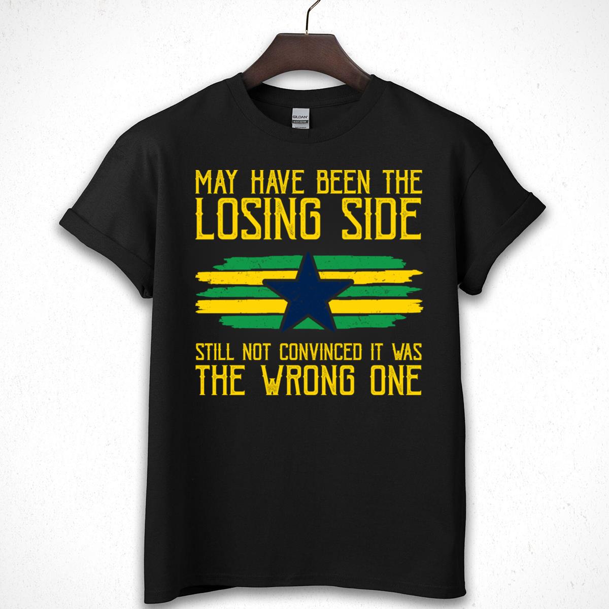 Losing Side Star Graphic Tee - Distressed Flag Stripes T-Shirt