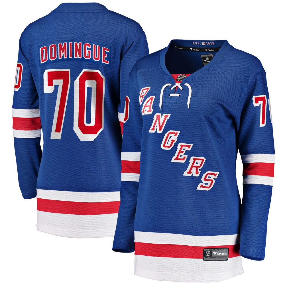 Louis Domingue New York Rangers Fanatics Branded Women's Home Breakaway Player Jersey - Blue