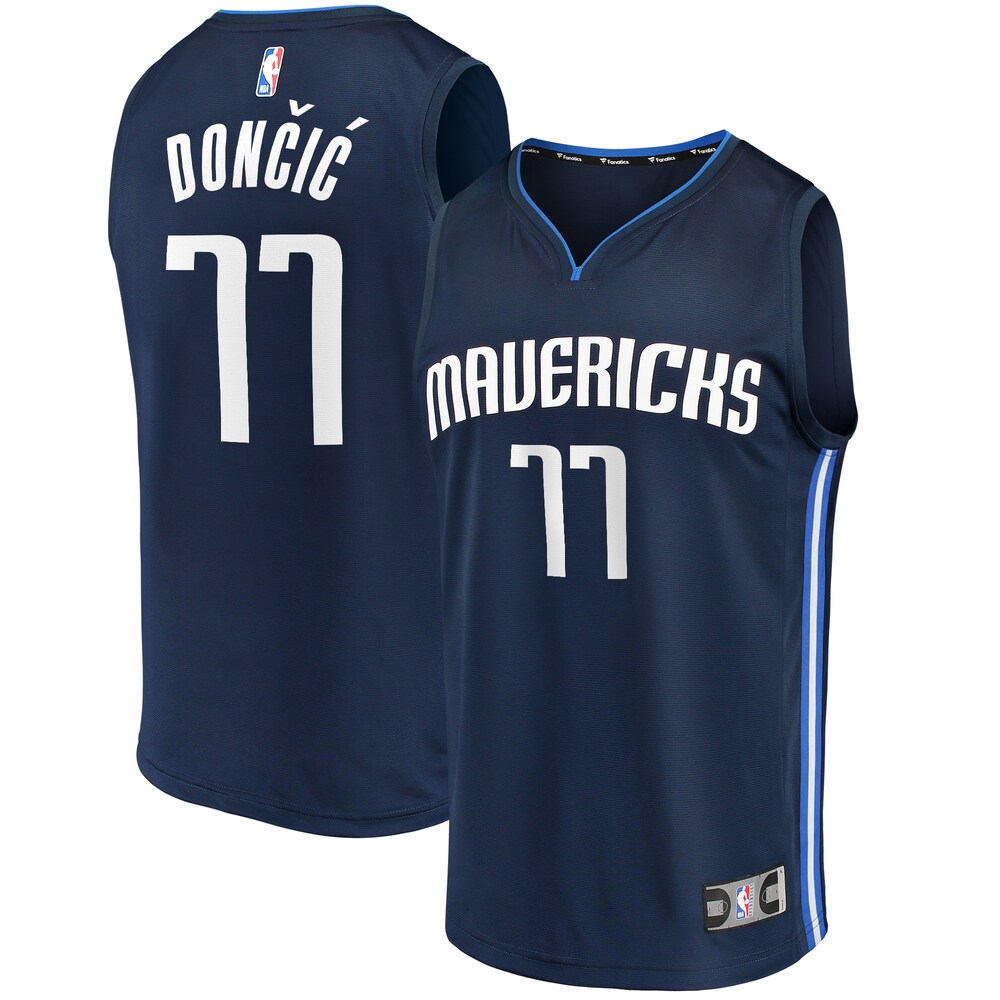 Luka Doncic Dallas Mavericks Fanatics Fast Break Team Replica Jersey Navy | Statement Edition