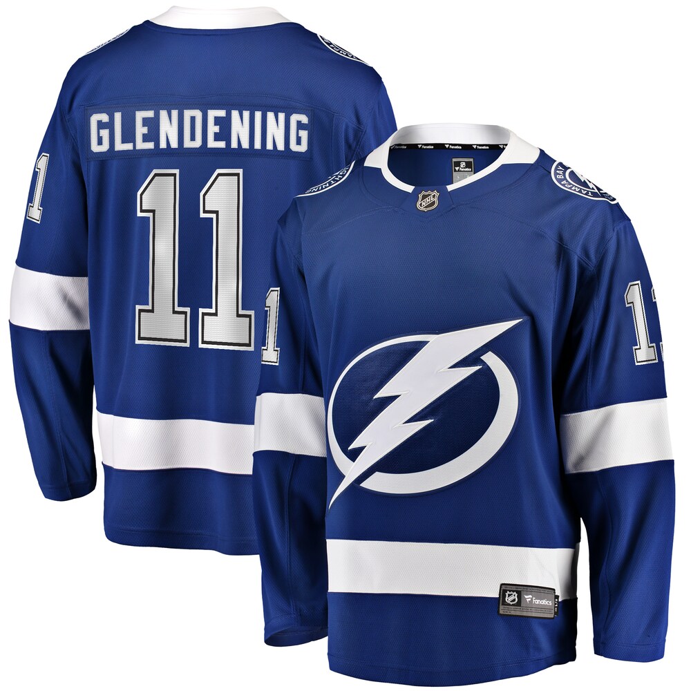 Luke Glendening Tampa Bay Lightning Fanatics Branded Home Breakaway Jersey - Blue