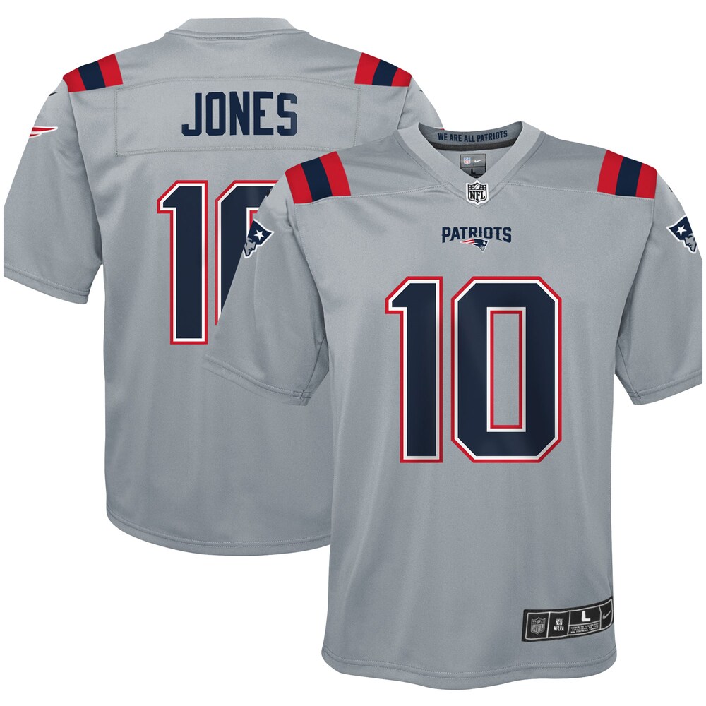 Mac Jones New England Patriots Youth Inverted Game Jersey | Gray