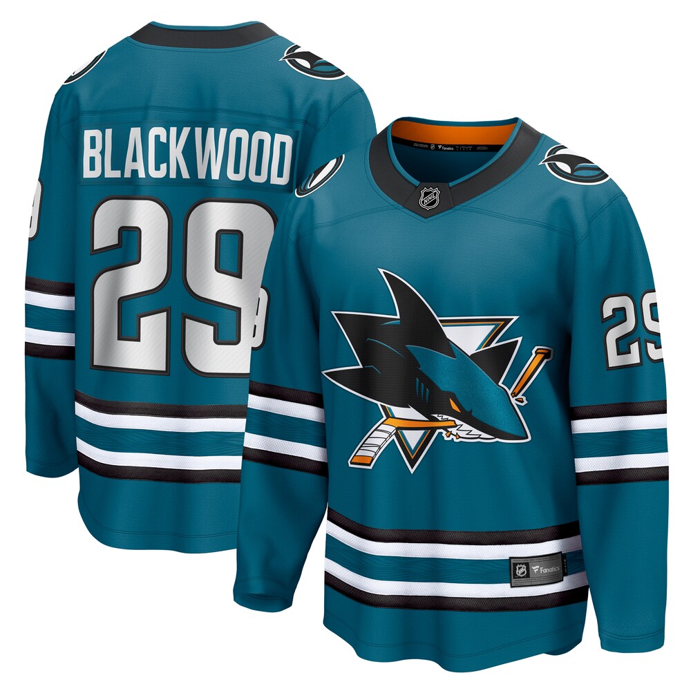 Mackenzie Blackwood San Jose Sharks Fanatics Branded Home Breakaway Jersey - Teal