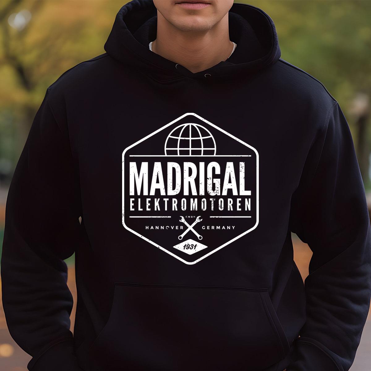 Madrigal Elektromotoren Vintage Mechanic Wrench Globe Graphic T-Shirt