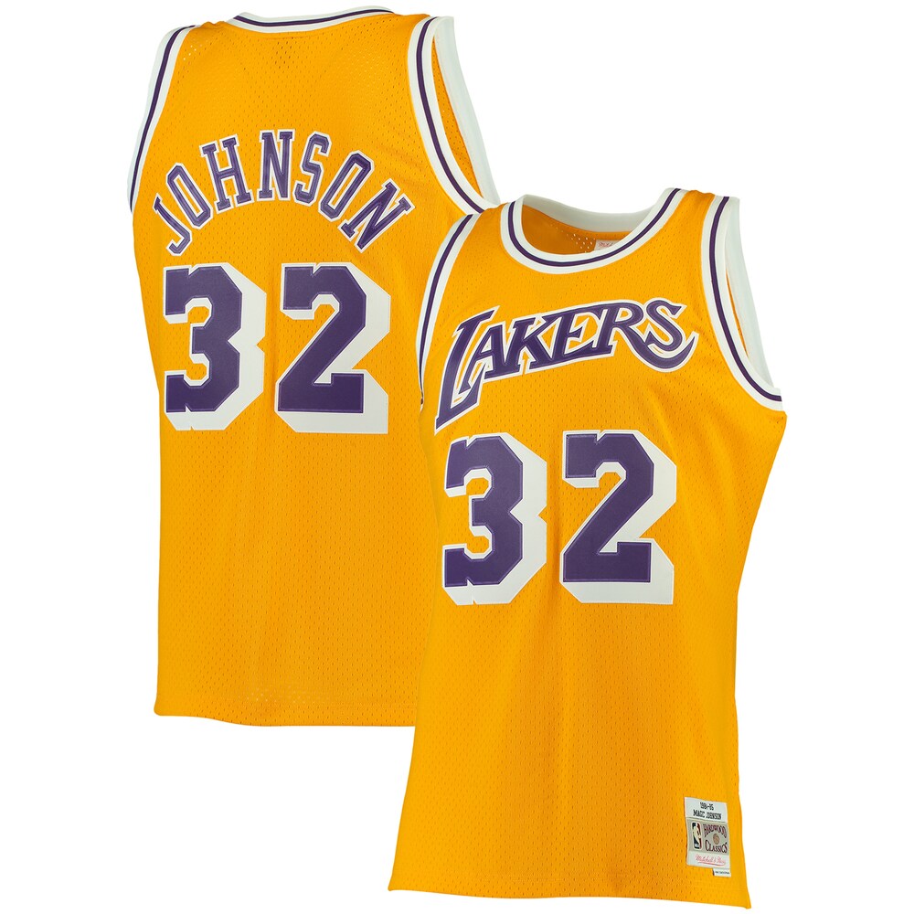 Magic Johnson Los Angeles Lakers Mitchell x Ness 1984/85 Big x Tall Hardwood Classics Swingman Jersey | Gold