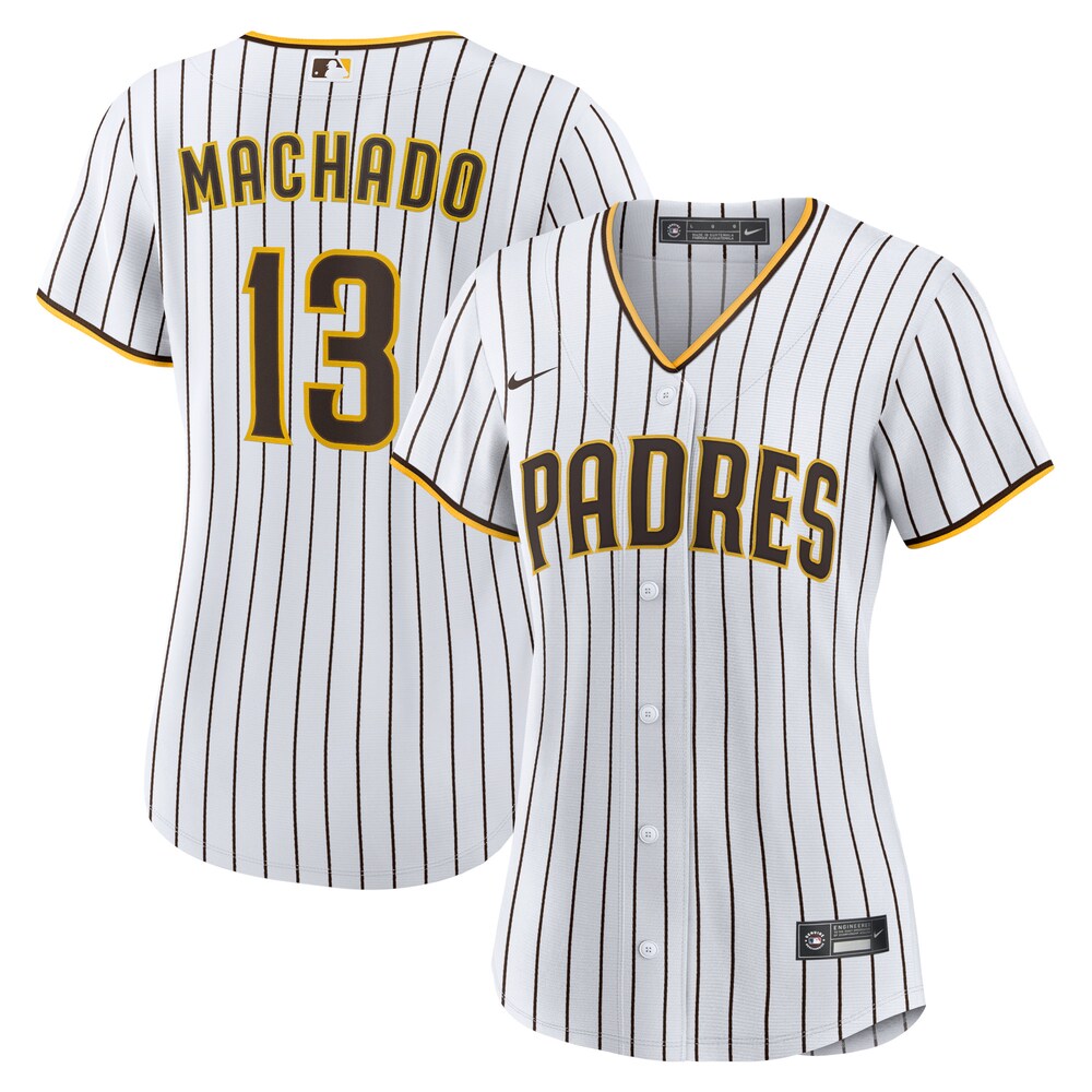 Manny Machado San Diego Padres Women's Home Replica Player Jersey - White/Brown