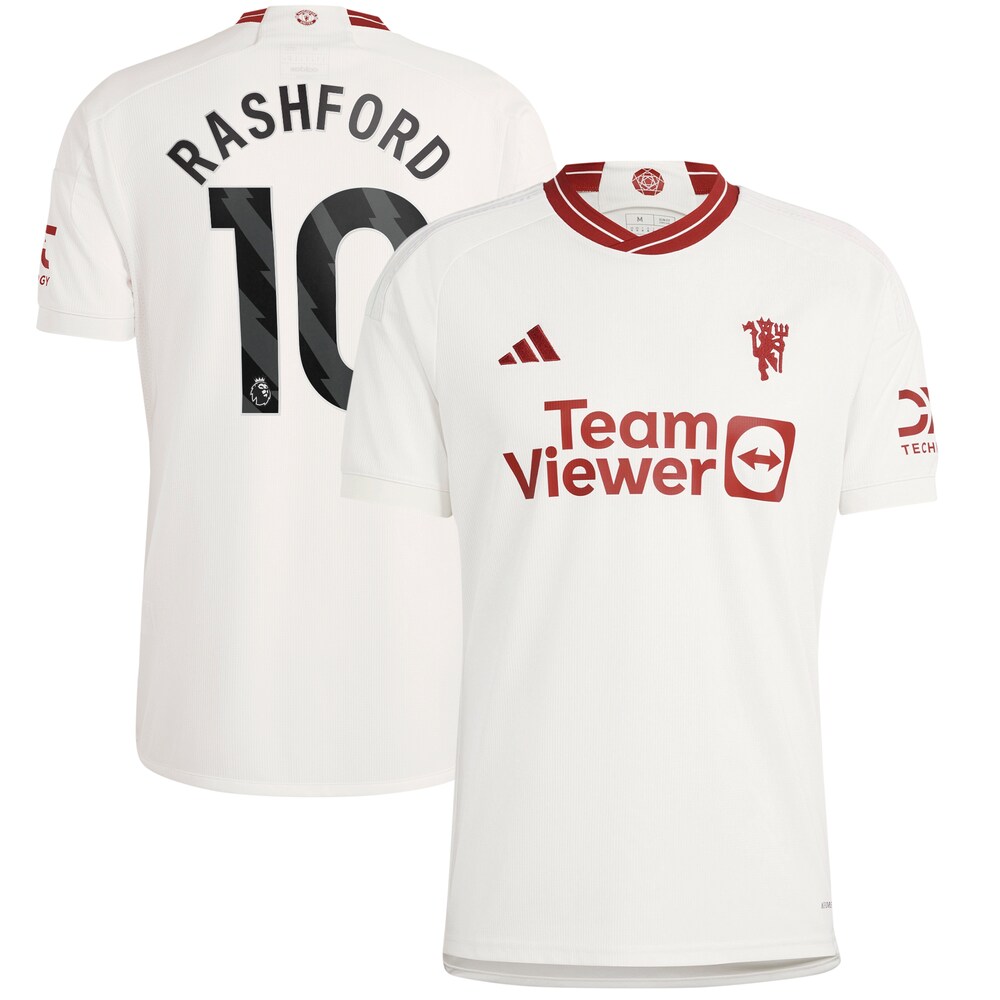 Marcus Rashford Manchester United 2023/24 Third Replica Player Jersey - White