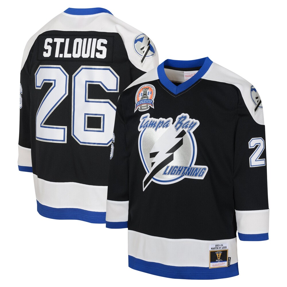 Martin St. Louis Tampa Bay Lightning Mitchell & Ness Youth 2003 Blue Line Player Jersey - Black
