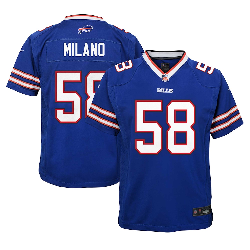 Matt Milano Buffalo Bills Nike Youth Team Player Game Jersey - Royal