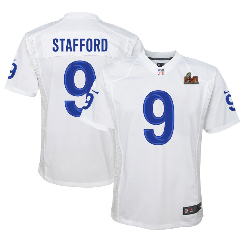 Matthew Stafford Los Angeles Rams Youth Super Bowl LVI Game Patch Jersey | White