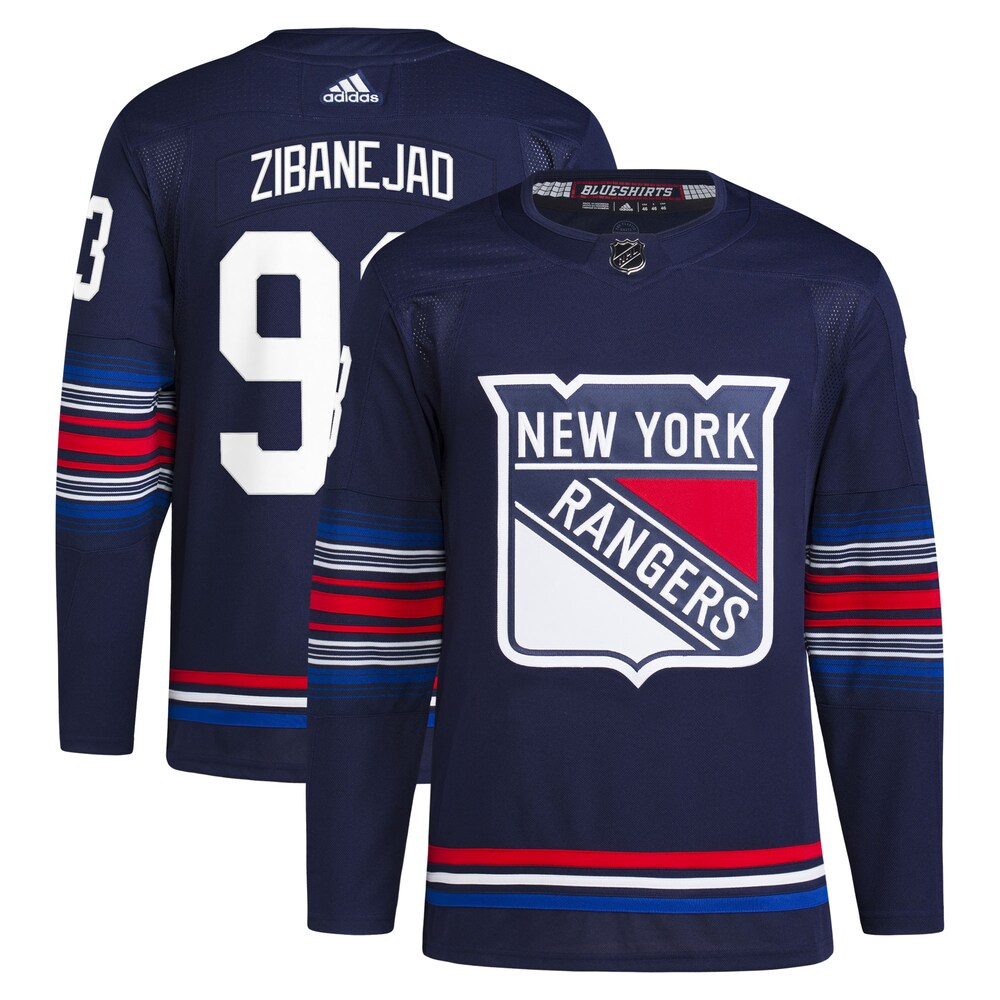 Mika Zibanejad New York Rangers adidas Alternate Authentic Primegreen Player Jersey - Navy