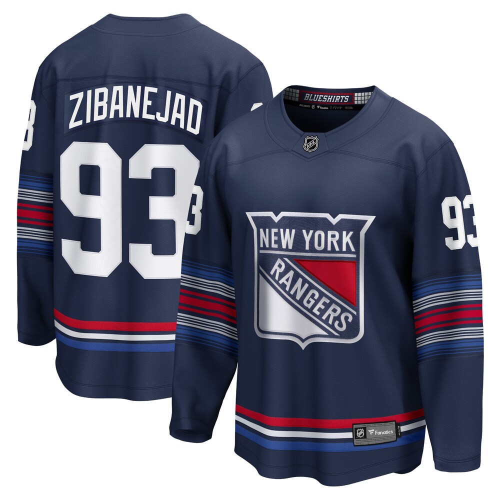 Mika Zibanejad New York Rangers Fanatics Branded Alternate Premier Breakaway Player Jersey - Navy