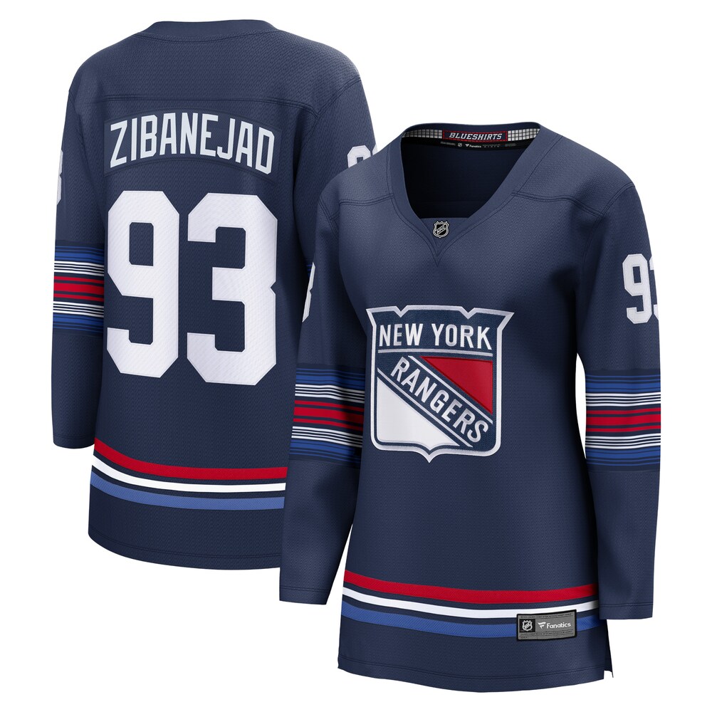 Mika Zibanejad New York Rangers Fanatics Branded Women's Alternate Premier Breakaway Player Jersey - Navy