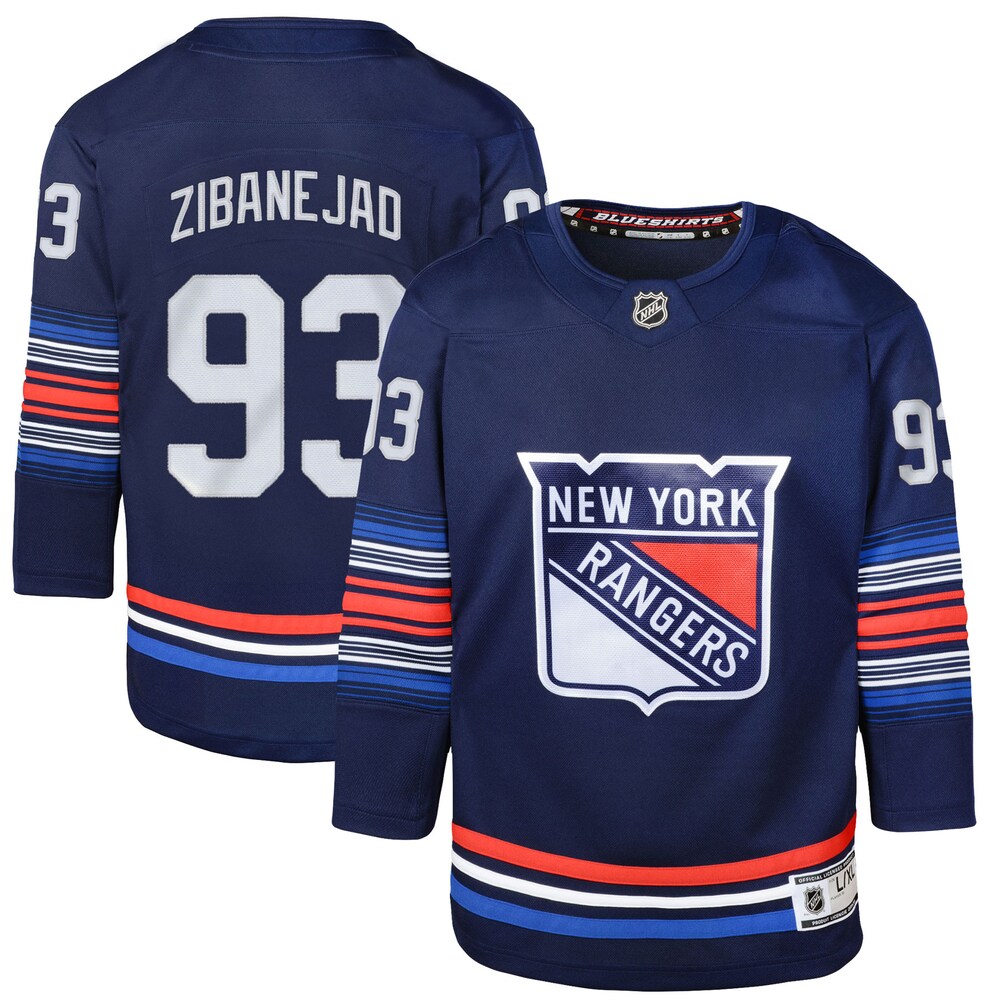 Mika Zibanejad New York Rangers Youth Alternate Premier Player Jersey | Navy