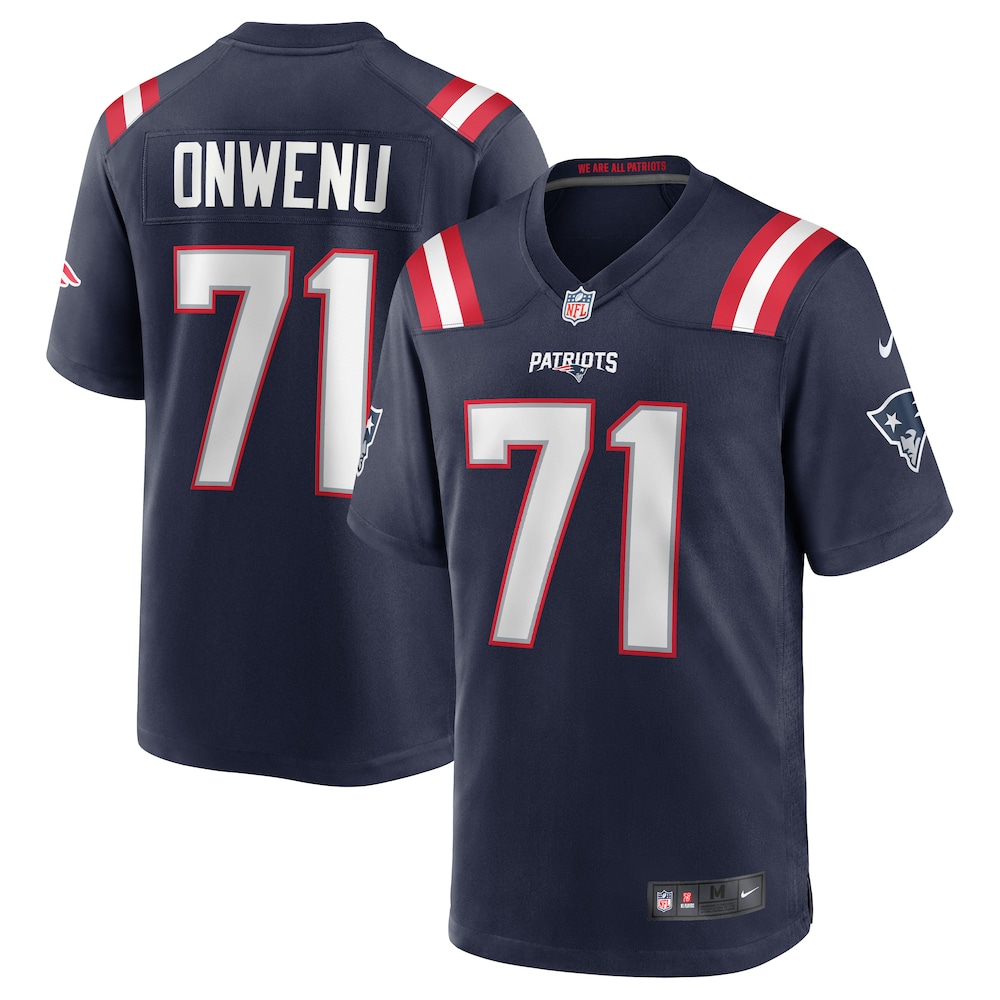 Mike Onwenu New England Patriots Team Game Jersey - Navy