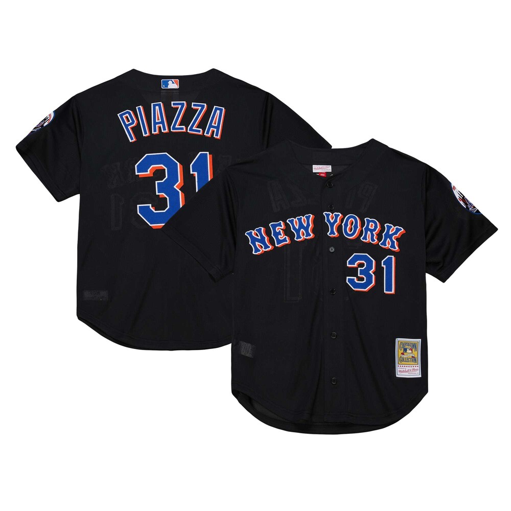 Mike Piazza New York Mets Mitchell x Ness Cooperstown Collection 2000 Batting Practice Jersey | Black