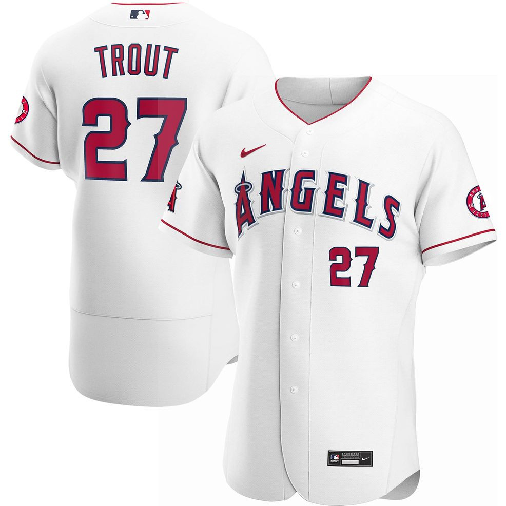 Mike Trout Los Angeles Angels Nike Home Authentic Player Jersey &#8211; White