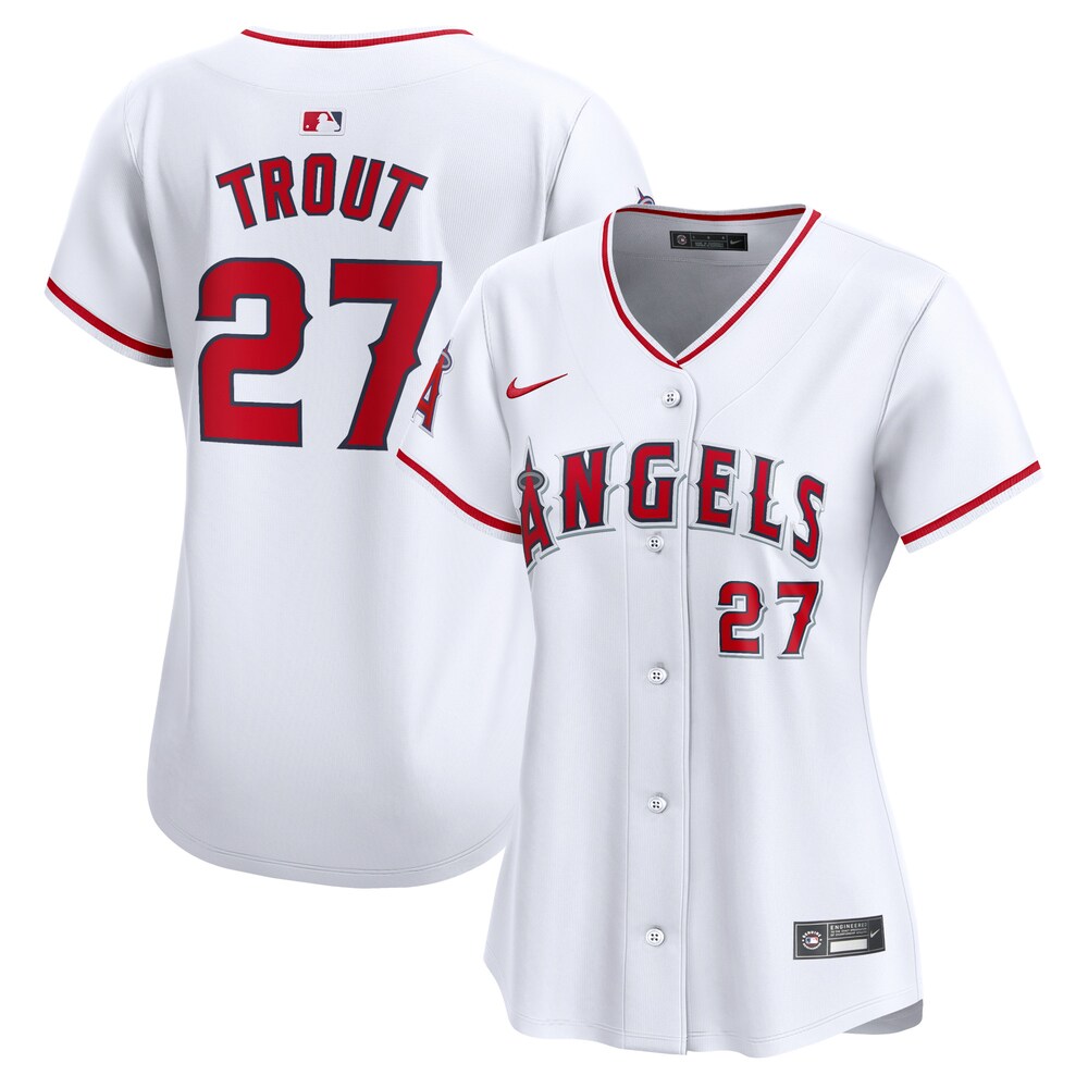 Mike Trout Los Angeles Angels Women's Home Limited Player Jersey - White