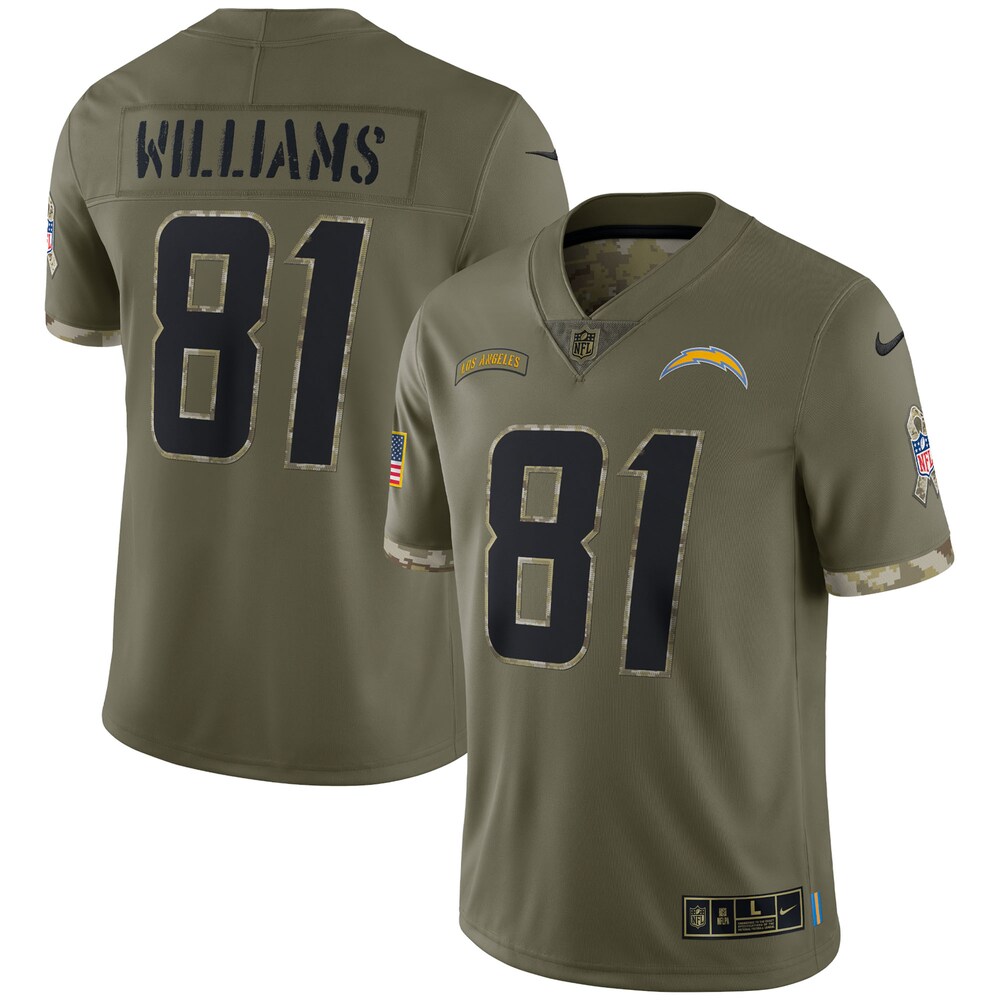 Mike Williams Los Angeles Chargers Salute To Service Limited Jersey - Olive