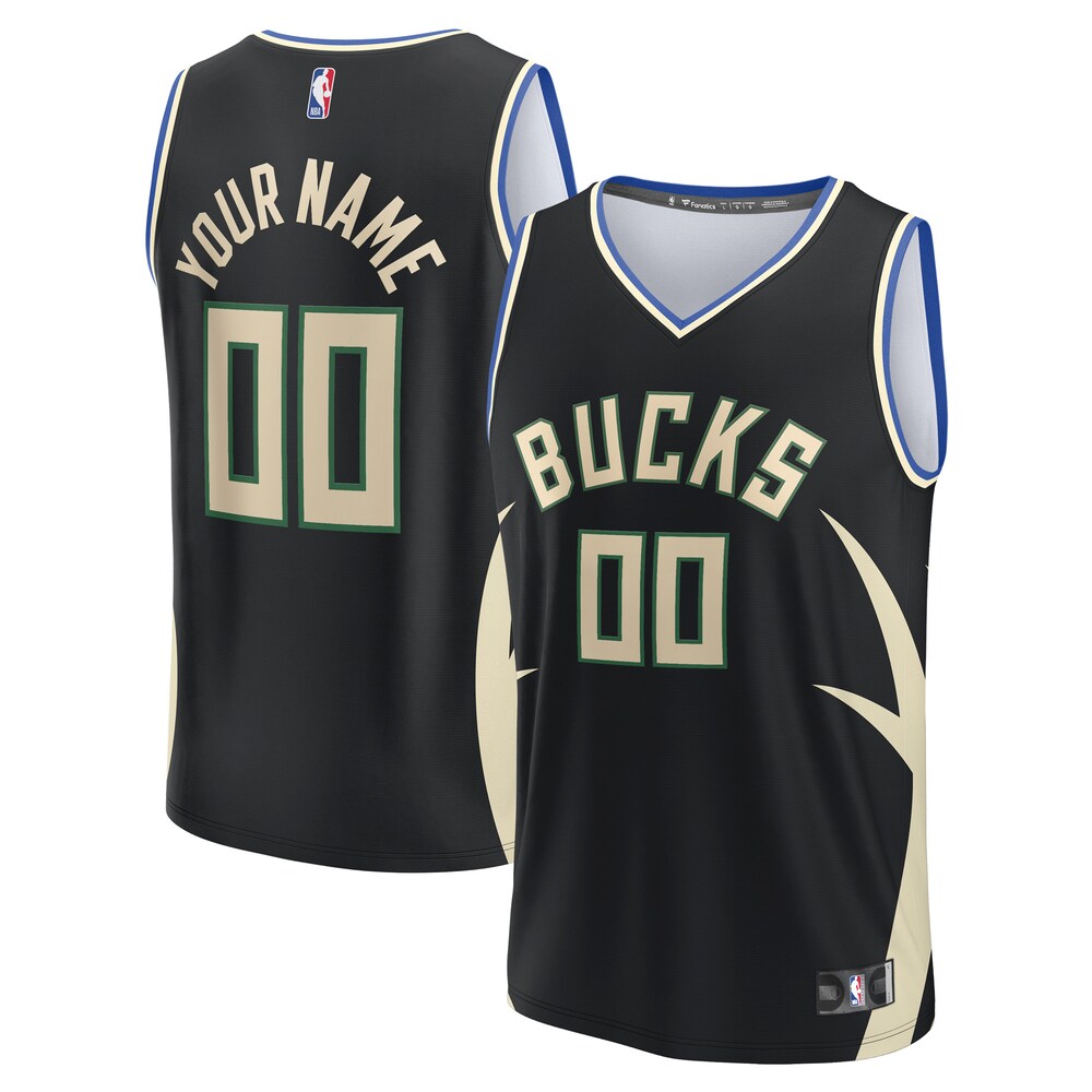 Milwaukee Bucks Fanatics Branded Custom Fast Break Jersey - Statement Edition - Black