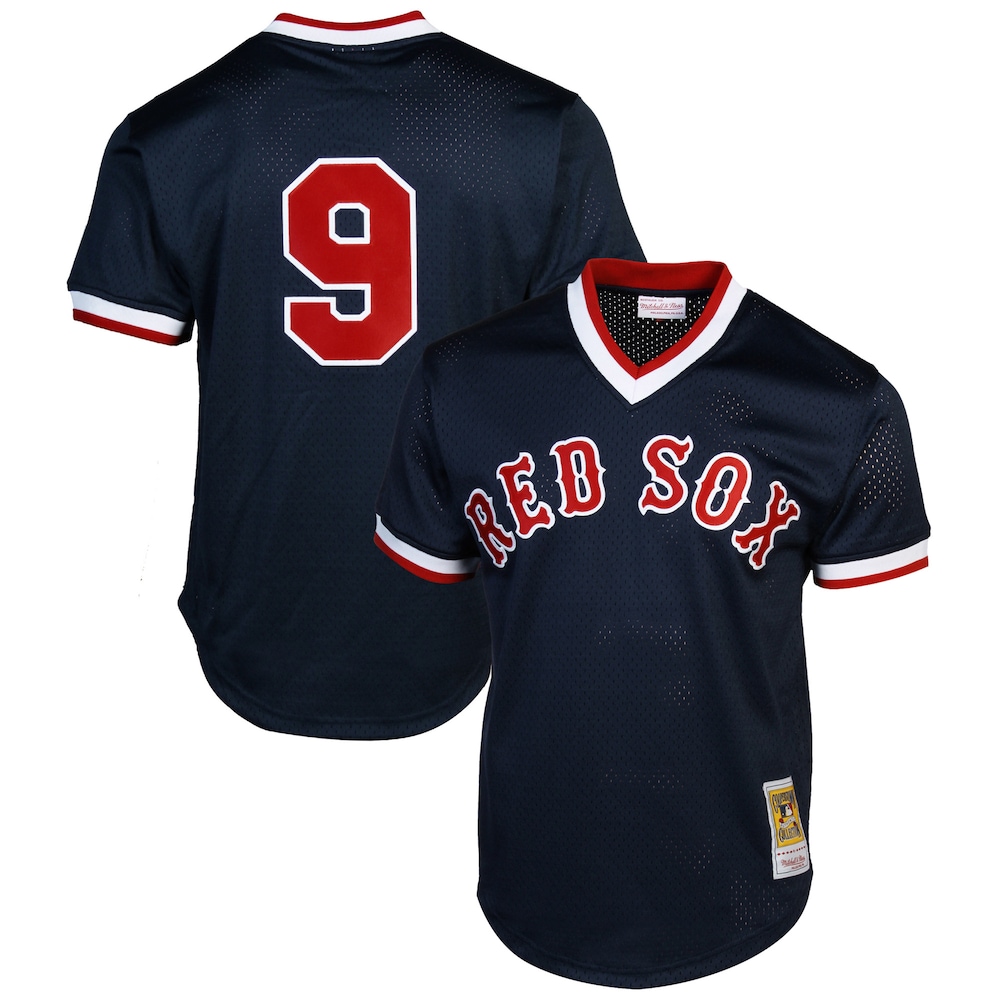 Mitchell x Ness Ted Williams Boston Red Sox 1990 Authentic Cooperstown Collection Batting Practice Jersey | Navy Blue