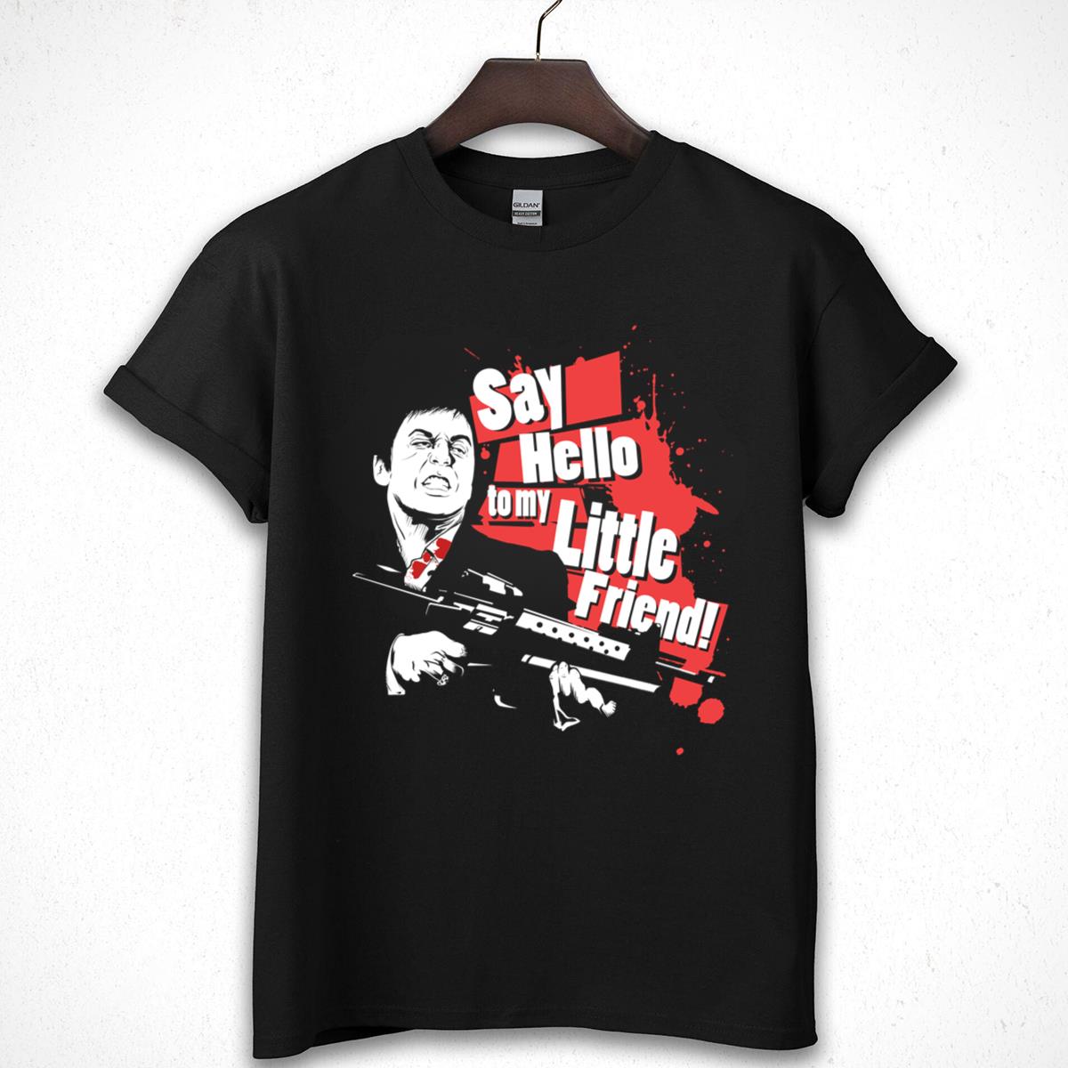 Movie Quote Graphic Tee - Say Hello to My Little Friend - Classic Gangster Film T-Shirt