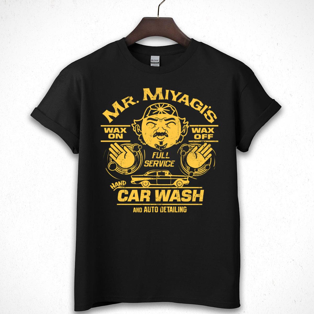 Mr. Miyagi Car Wash Vintage Graphic Tee - Full Service Wax On Wax Off T-Shirt