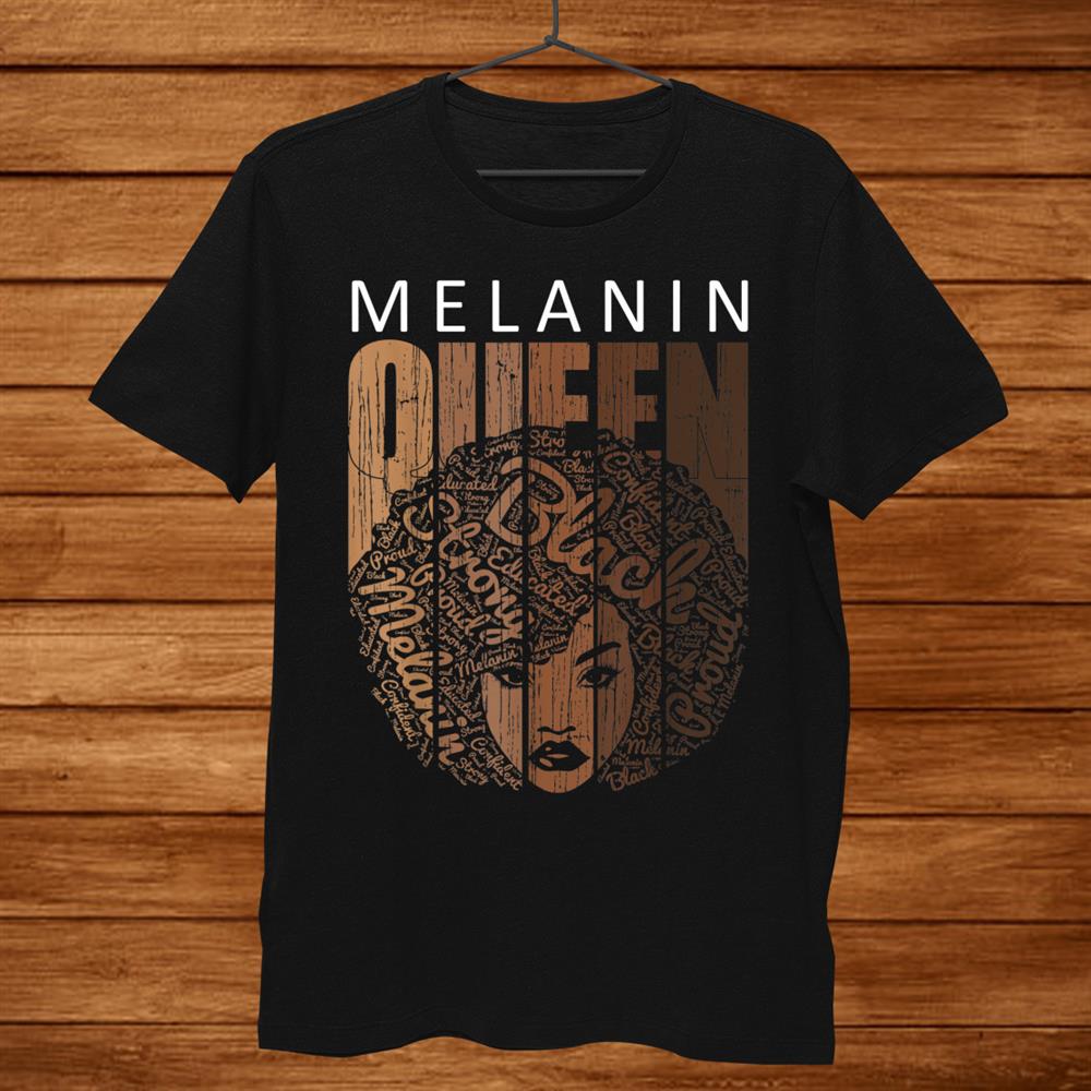 Natural Afro Melanin Queen Tee Strong Black African American T-Shirt