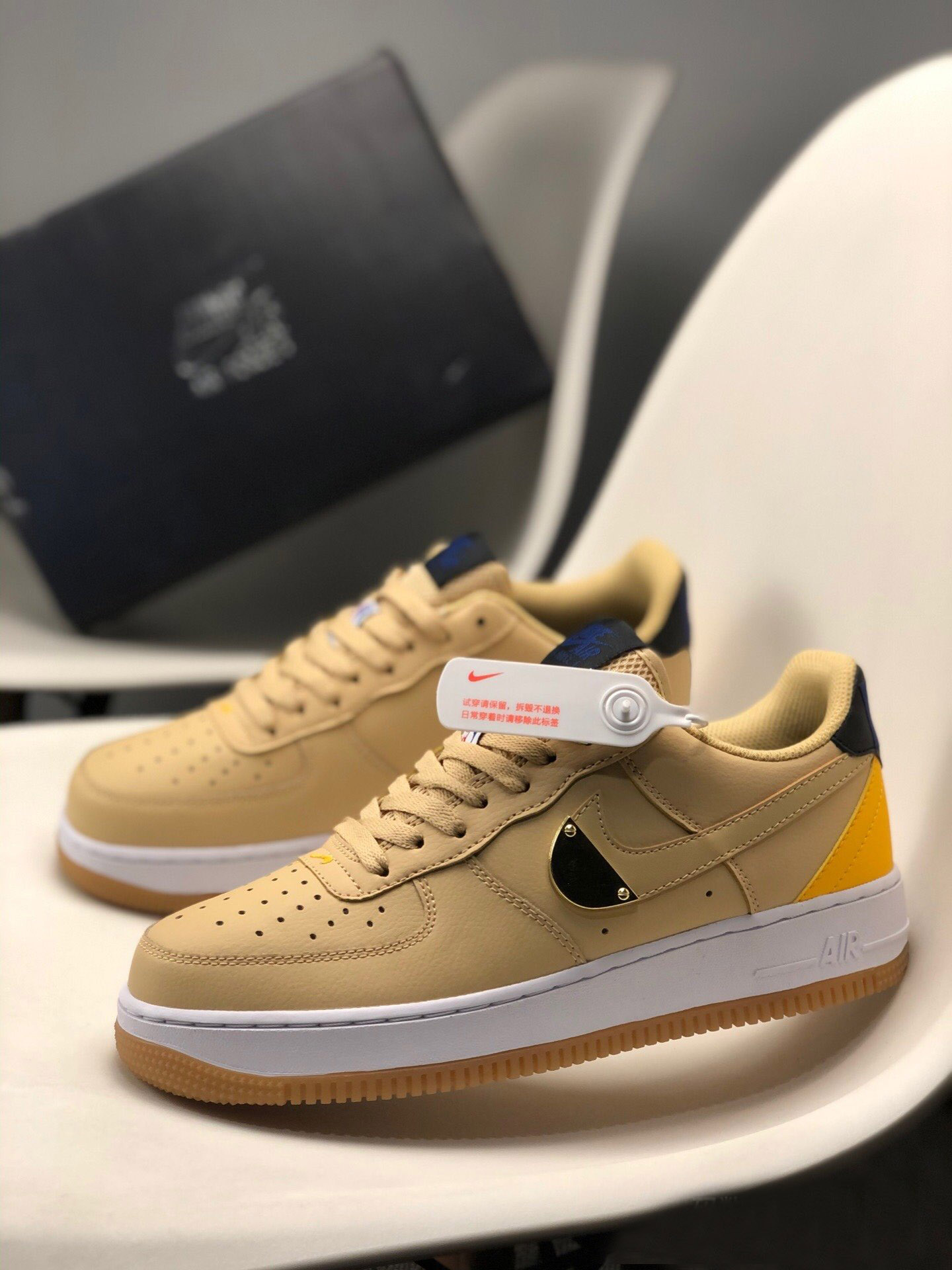 NBA x Nike Air AF Force 1 Low Tan Yellow CT2298-200 Shoes