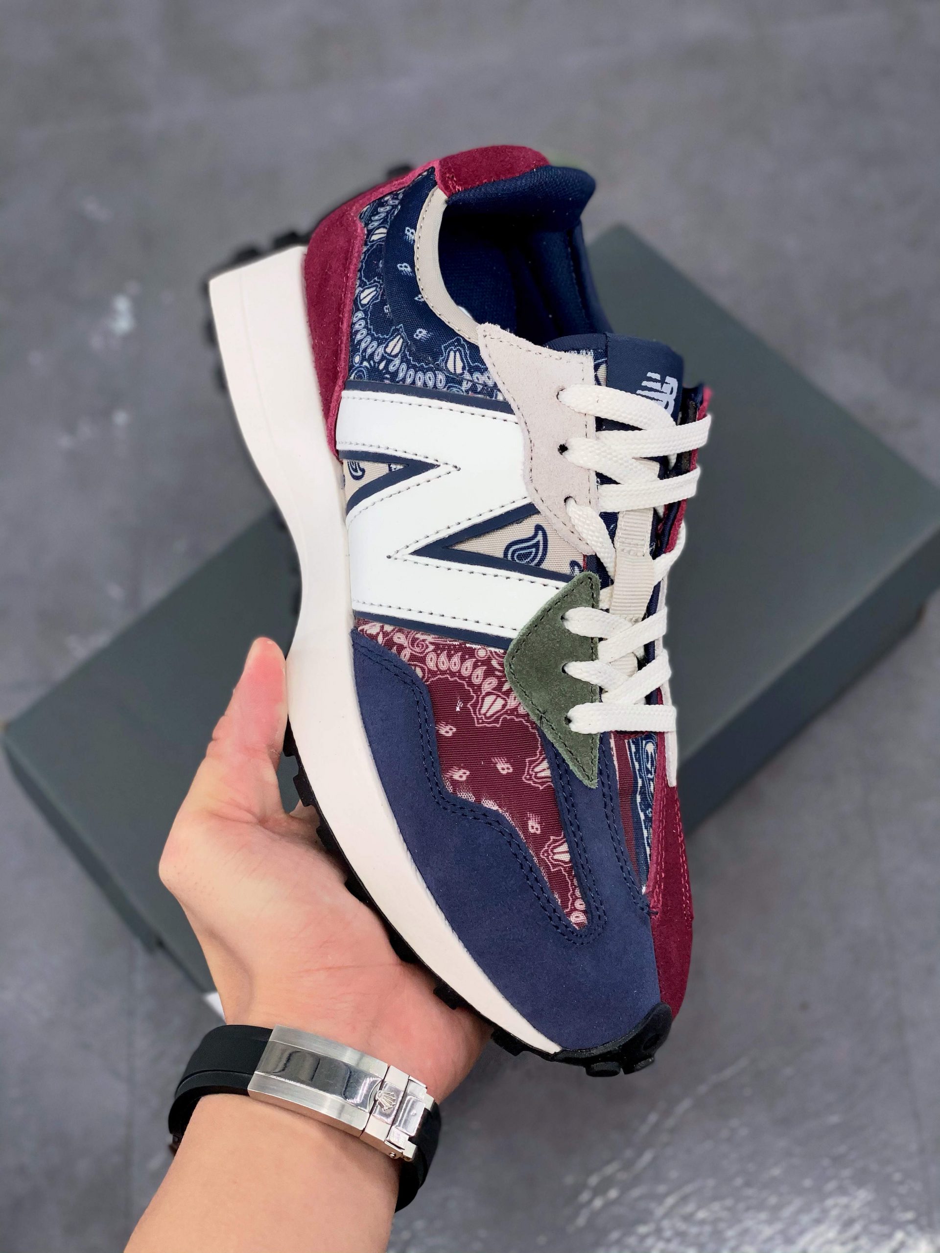 New Balance 327 "Paisley Pack" Red/Blue-Green Shoes