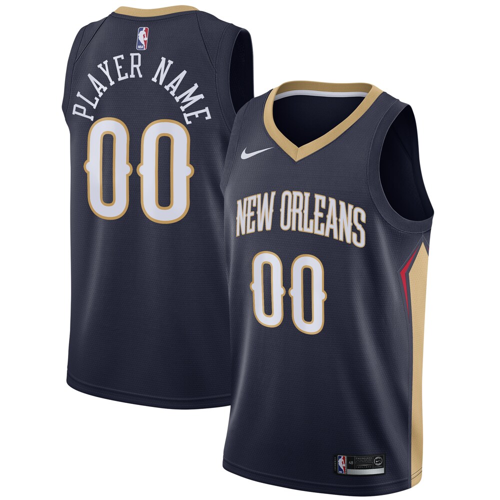 New Orleans Pelicans Swingman Custom Jersey Navy - Icon Edition