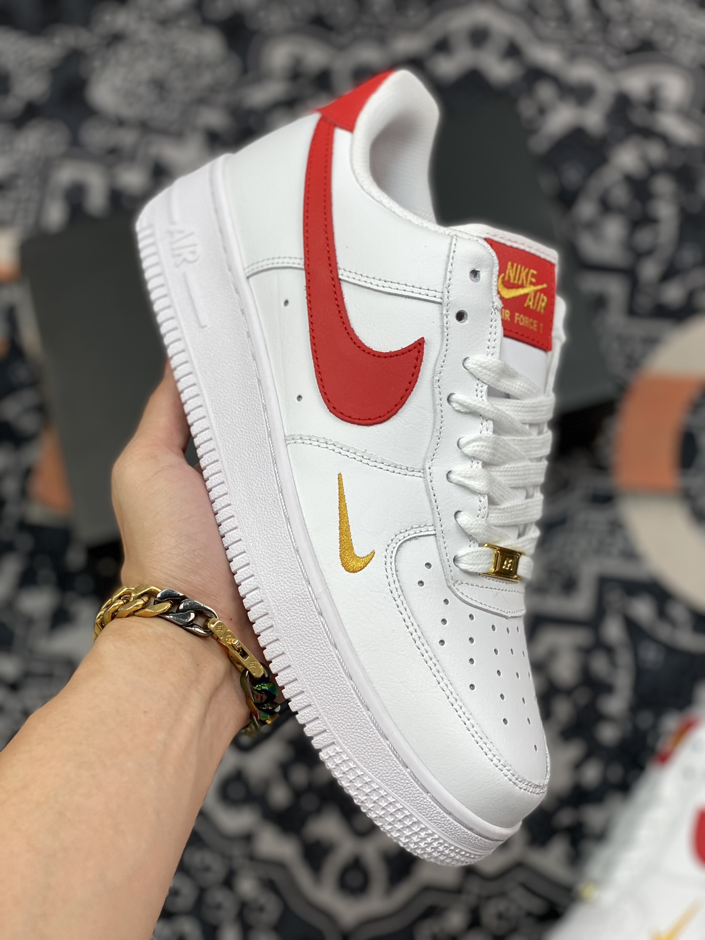 Nike Air AF Force 1 '07 Essential White/Gym Red Shoes