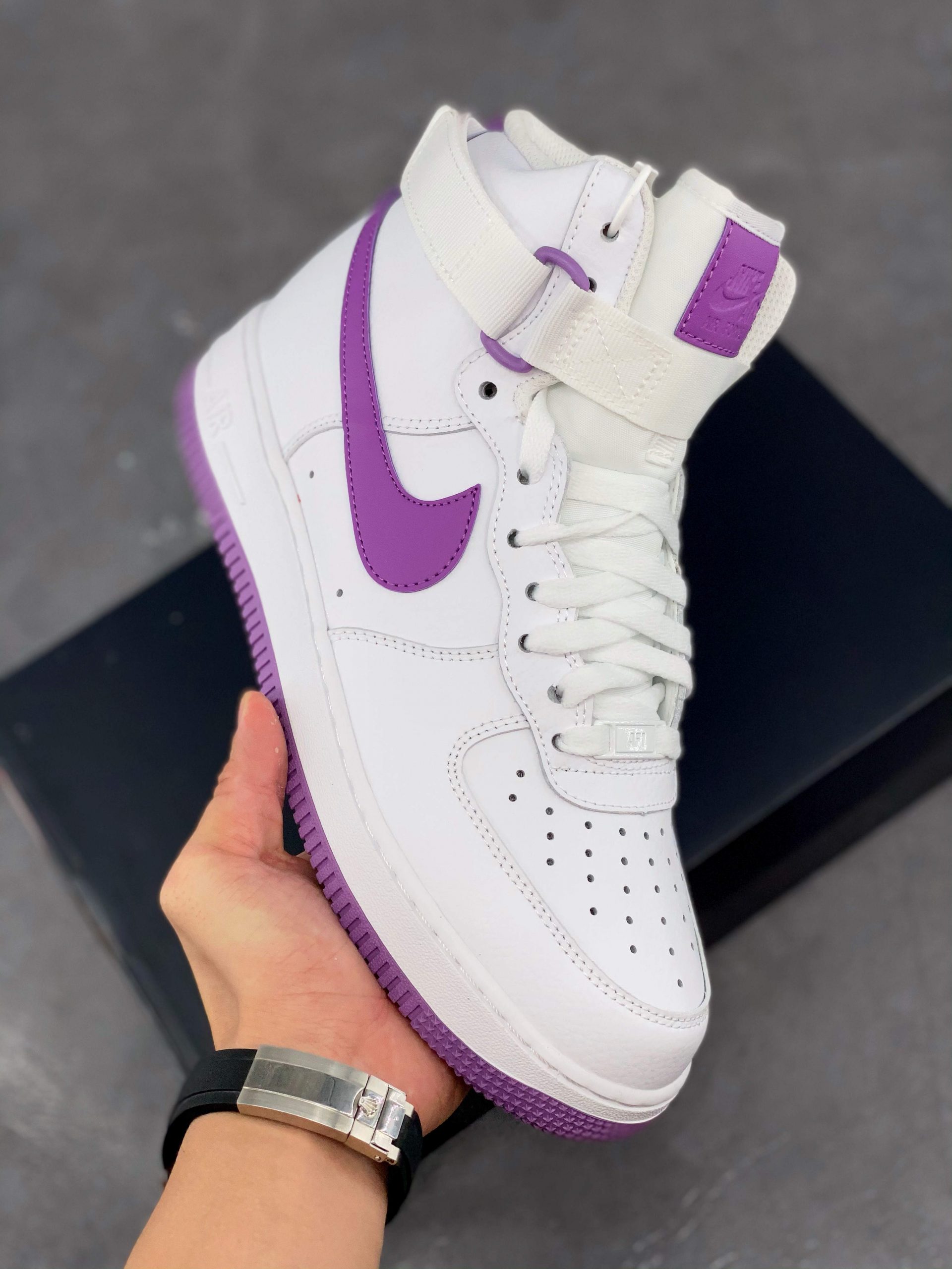 Nike Air AF Force 1 High 'White Dark Orchid'  Shoes