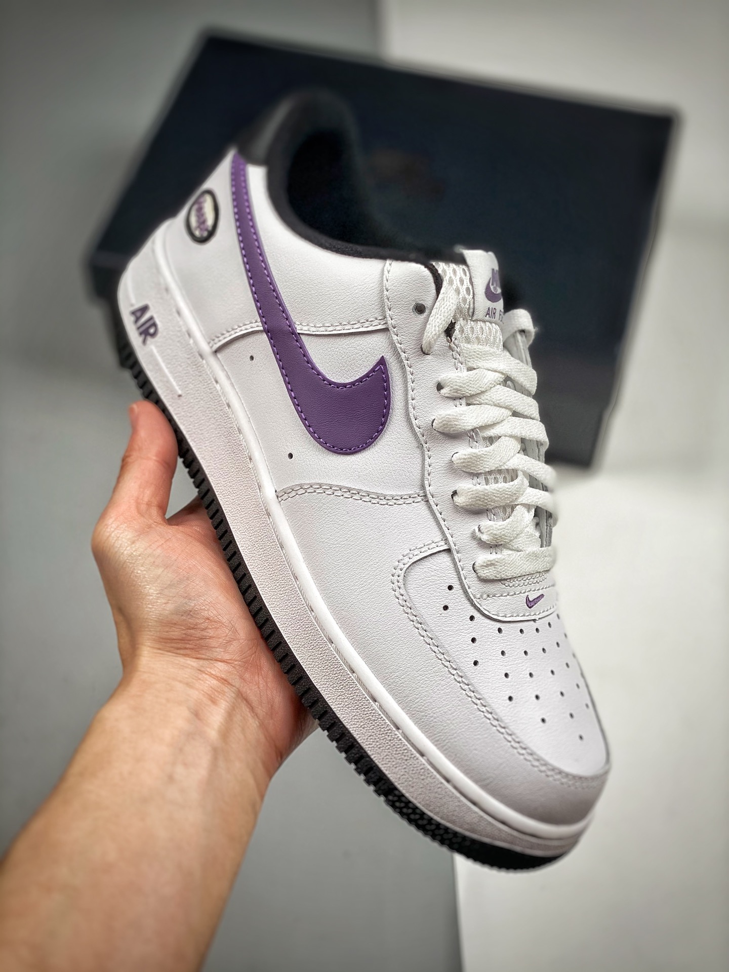 Nike Air AF Force 1 Low 'Hoops' White/Canyon Purple-Black Shoes