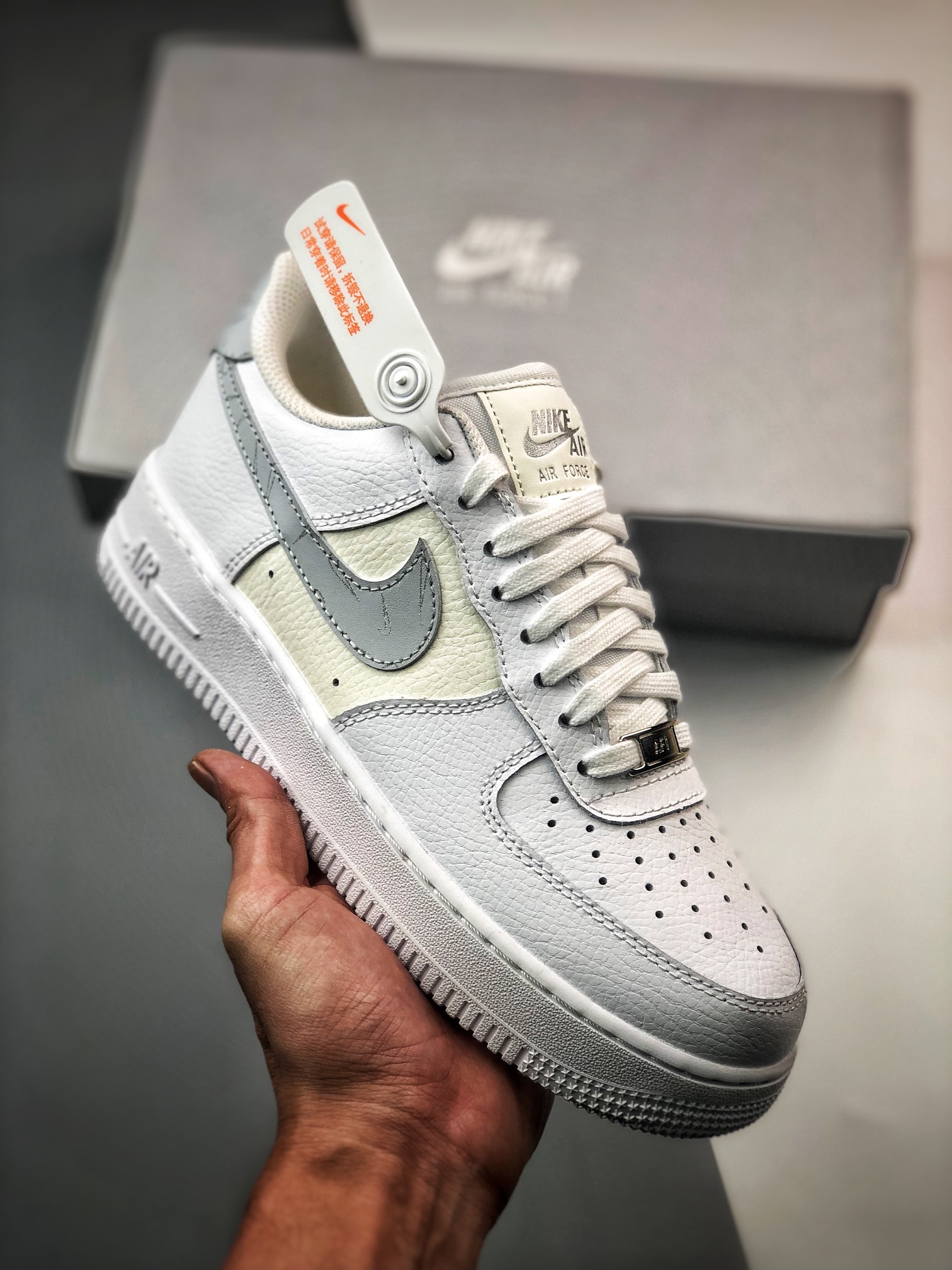 Nike Air AF Force 1 Low Mini Swooshes White Cream DV2237-100 Shoes